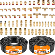 64 PCS Brass DOT Air Line Fittings with 100FT 1/4