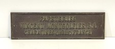 Vintage Antique French Bronze Business Advertisement Sign Building Plaque picture