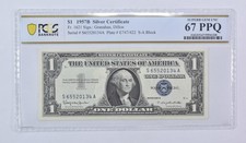 1957 B $1 Silver Certificate Fr#1621 Superb Gem Unc 67 PPQ PCGS picture