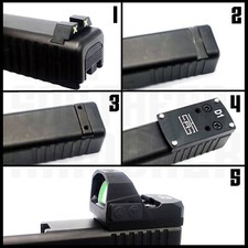 REAR SIGHT OPTIC MOUNT ADAPTER PLATE FOR GLOCK® TO MOUNT RED DOT OPTIC picture