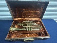 Vintage F.E. Olds Cornet 3 Valve Brass Band Instrument Serial 970214 w/ Case picture