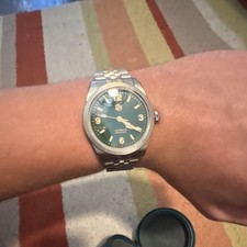 San Martin Hack Automatic 40mm Green Dial SS Bracelet Lume Hands w/ Box picture