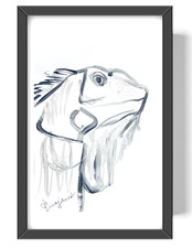 Guajardo Art Original Acrylic 9x6 Realism Iguana Reptile Painting picture
