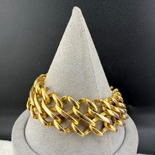 Vintage Monet Bracelet Gold Tone Braided Chain 7.5” picture