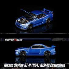 Motorhelix 1/64 Nissan GT-R (R34) NISMO Customized Bayside Blue picture