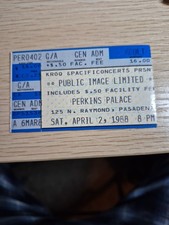 Ticket Stub Public Image Limited Perkins Palace Pasedena CA. April 2 1988 picture
