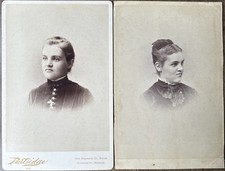 2 Antique Victorian Cabinet Card Women Photos Boston Partridge N Conner 1800s picture