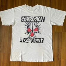 Vtg Corrosion Of Conformity 1985 Holier Animosity Cotton White T Shirt AG390 picture