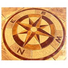 Polyurethane Mat Stamp COMPASS | Concrete Cement Stamping Texture Imprint picture