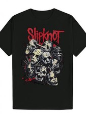 Black Polyester Men's Slipknot Graphic Tee | Casual T-Shirt with Skull Design, picture