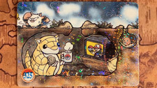 Sandshrew Primeape TV #325 Ice Holo Pokemon Vintage Vending Sticker -F1 picture