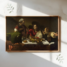 The Supper at Emmaus, Caravaggio, 1601 ,Italian Baroque Giclee Canvas Print picture