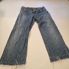Edwin 505X Selvedge Blue Denim Straight Leg Jeans Made in Japan W32 L34 Frayed picture