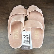 Island Slipper x Salvage Public Hawaii Sandals Pink Suede Slides Adult 12 NEW picture