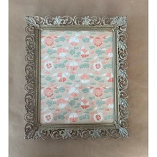 Vintage Ornate Gold Filigree Metal Picture Wall Frame Scrolled Floral Fits 8x10 picture