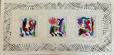 Papel Amate Wall Art with Otomi Embroidery 12