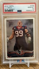 2013 Topps JJ WATT Blue Jersey Image Variation SSP PSA 10  POP 1 🔥 Super Rare picture