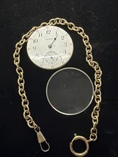 Antique Waltham 17 Jewel Pocket Watch Movement 16039604 Porcelain Dial Parts picture