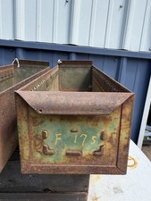 Vintage Industrial Equipto Steel Drawer Green Metal Rusty Patina 18x5.5” picture