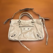 Balenciaga City 115748 Off White Leather Handbag Shoulder Bag Y2K picture