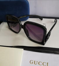 Gucci GG1326s 001 Women Sunglasses Square Oversized Black Frame Grey Lenses picture