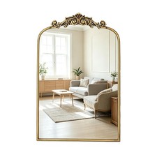 Vintage Gold Baroque Oval Wall Mirror 24 x 16 Inch Metal Frame picture