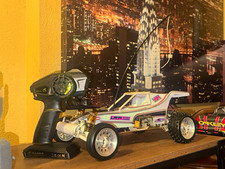 Vintage 1988 Traxxas Bullet 1:10 2WD Electric Brushed RC Buggy White/Gold picture