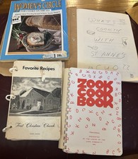 Vintage Church Ladies Recipes Cookbooks Lot of 4 1970-1990 picture