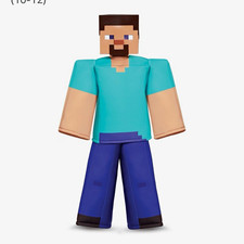 Disguise Minecraft Steve Boys Costume Complete Outfit w/ Mask Size Large 10-12 picture