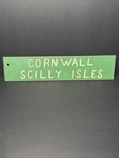 VTG Metal Hand Painted British Postal Office 8x2” Cornwall Scilly Isles UK WOW picture