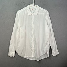 Xirena Womens Medium White Long Sleeve Button-Down Shirt 100% Cotton Made In USA picture