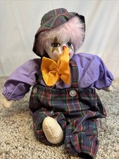 vintage 1990s-era porcelain head clown doll picture