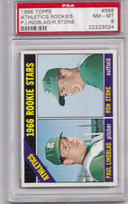 1966 Topps Baseball, #568 A's Rookies, PSA 8, PSA High Number set break picture