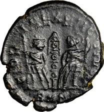 Constantius II Roman Bronze Follis - Antioch SMANA - Single Standard - RIC 86 picture