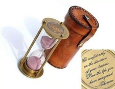Sand Timer Hourglass Brass Nautical Maritime Hour Glass Vintage Sand Clock Gift picture