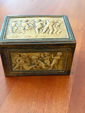 Antique Italian Dini e Cellai Signa Terracotta Bronze Cherub Putti Box Italy 787 picture
