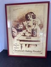 Cleveland’s Baking Powder 1898 Advertising Print Learning to Cook Framed 16x12 picture