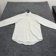 Vintage Lands End Shirt Mens 15/35 Ivory Cotton Blend Oxford Button Down Classic picture