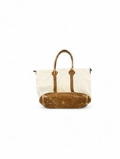VTG LL Bean Boat & Tote Shoulder Bag Leather Handle Base Medium Canvas Made USA picture