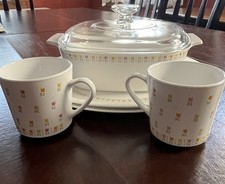 RARE VTG Centura By Corning ware April Tulips PLUS Serving Platters/Cups  picture
