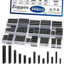 440Pcs Roll Pin Assortment Kit - Slotted Spring Pins Steel Split Expansion Pin picture