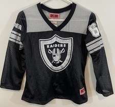 vTg NFL ORIGINALS Oakland Raiders jersey womens large Mesh crop sparkle new USA picture