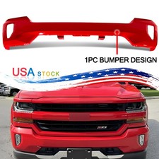 Fits Silverado 1500 2016-2018 Steel Red Hot Front Bumper Face Bar W/ Fog Hole US picture