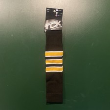 (2) TCK PERFORMANCE SOCK BPSD XL PRODRI BLACK W/ YELLOW & WHITE STRIPES NEW USA picture