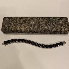 Park Lane JET BLACK Signed CZ SIGNATURE Tennis Bracelet 7.5