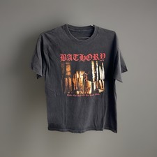 VTG Bathory Sign of The Black Mark T Shirt Extreme Metal Size M/L picture