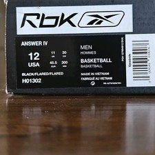 Reebok Answer 4 Flash Red Men's Mid Top Basketball Sneakers Black/Red H01302 picture
