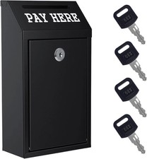Locking Cash Box with Slot, Metal Money Donation Box with Lock and 4 Keys Wall M picture