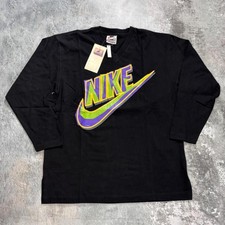 Vintage 90s NOS Nike T Shirt NWT Black Green & Purple picture