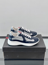 Prada Americas Cup Men's Dark blue Low-top Fashion Casual Sports Shoes 🔥 picture